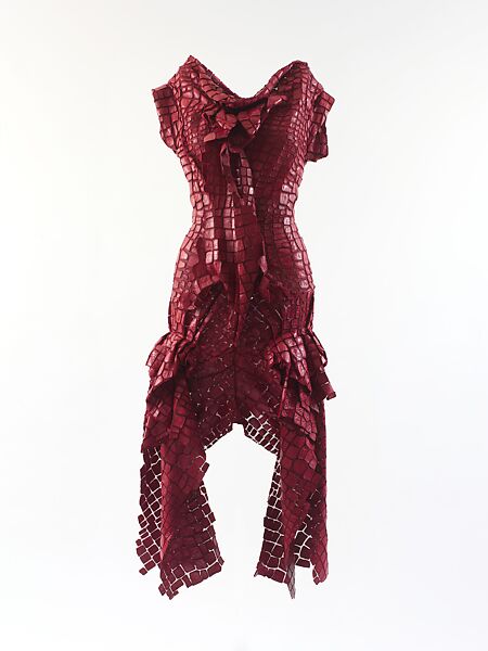 Dress, House of Dior (French, founded 1946), silk, leather, French 