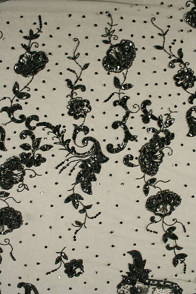 Evening dress panel, Silk, probably French