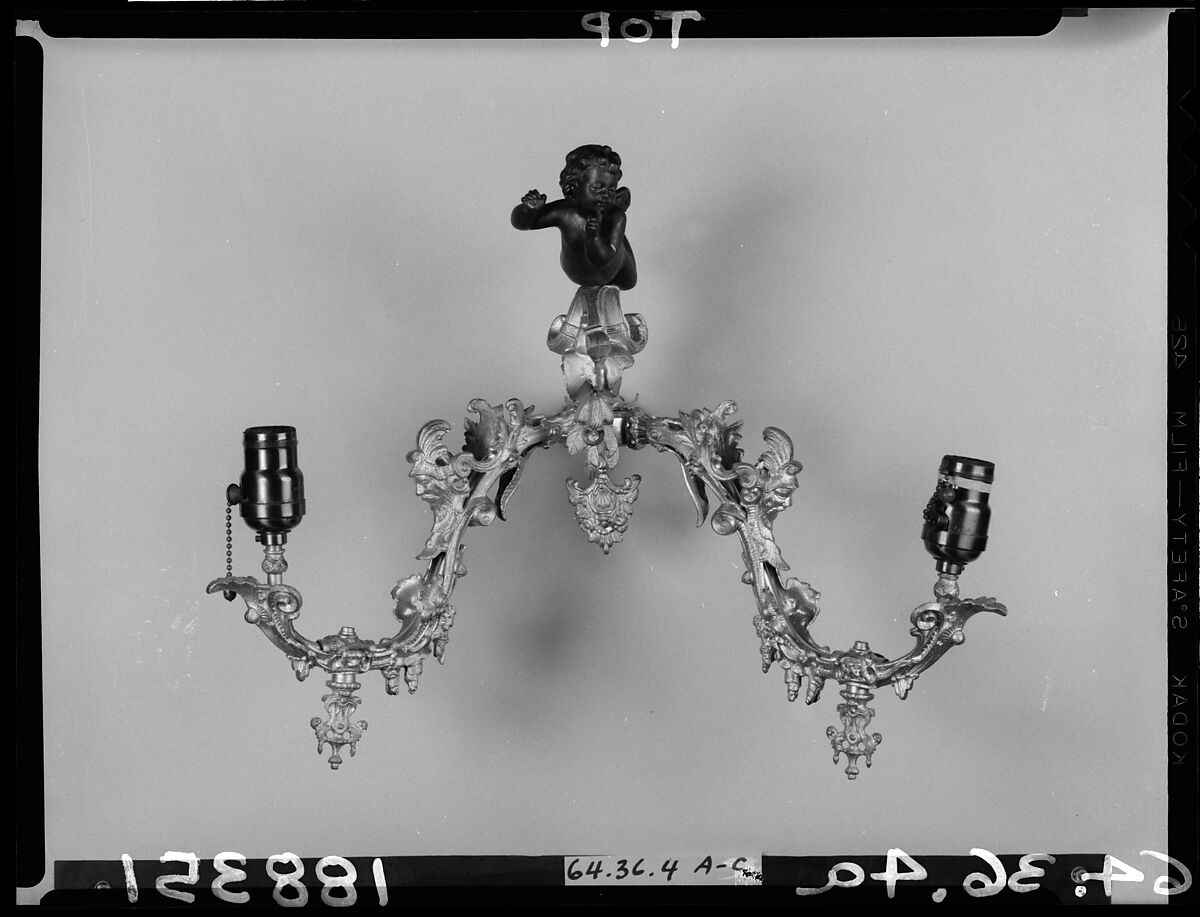 Wall Sconce, Gilt bronze, glass