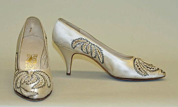 Shoes, Salvatore Ferragamo (Italian, founded 1929), silk, Italian 