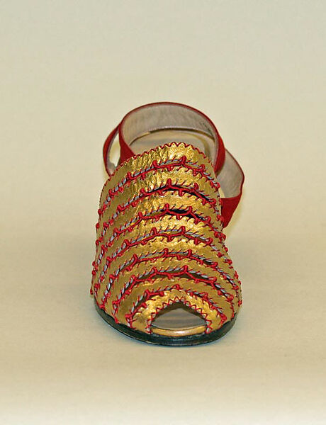 Evening sandals, Salvatore Ferragamo (Italian, founded 1927), leather, Italian