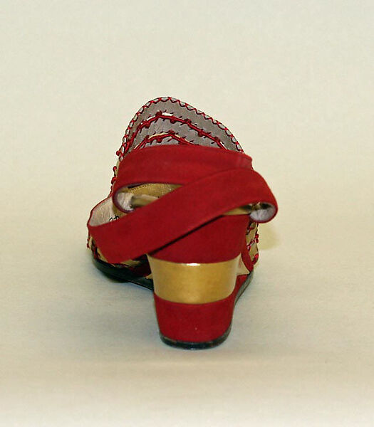 Evening sandals, Salvatore Ferragamo (Italian, founded 1927), leather, Italian