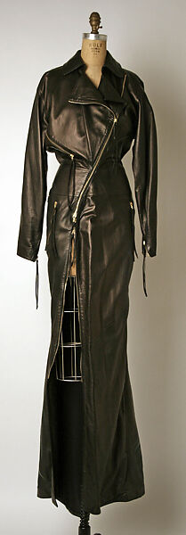 Dress, Roberto Cavalli (Italian, 1940–2024), leather, Italian 