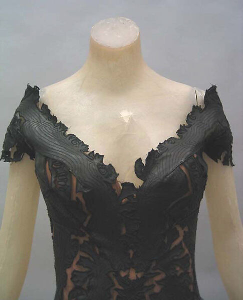 Dress, Roberto Cavalli (Italian, 1940–2024), leather, cotton, synthetic, Italian