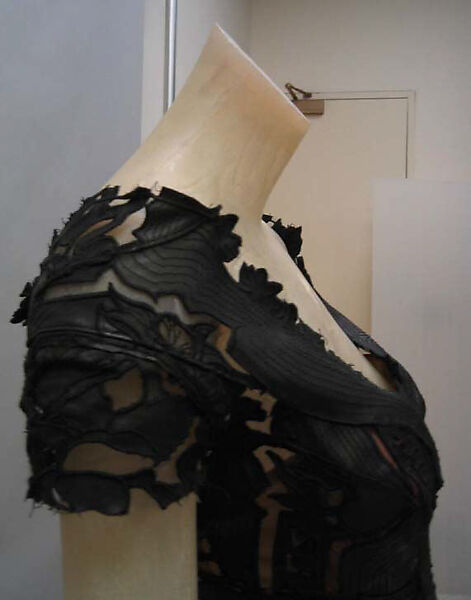 Dress, Roberto Cavalli (Italian, 1940–2024), leather, cotton, synthetic, Italian