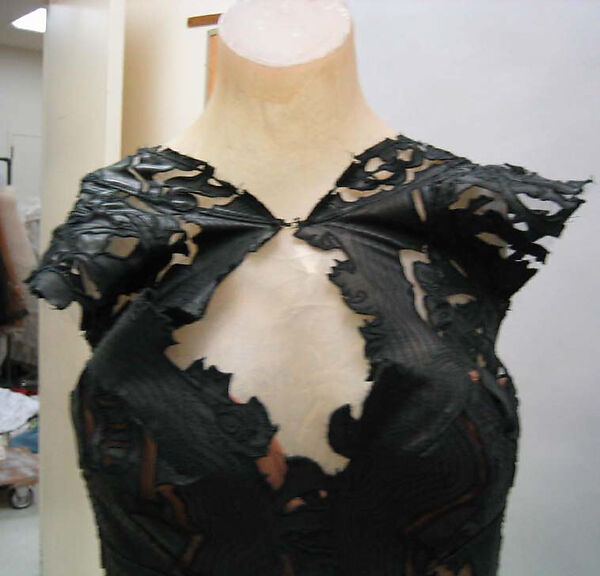 Dress, Roberto Cavalli (Italian, 1940–2024), leather, cotton, synthetic, Italian