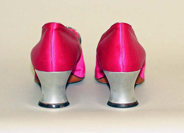 Evening slippers, J. &amp; J. Slater (American), leather, wool, metal, American