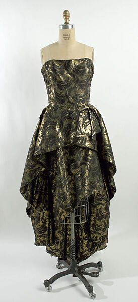 Evening dress, Sylvia Nechis, silk, metallic thread, American 