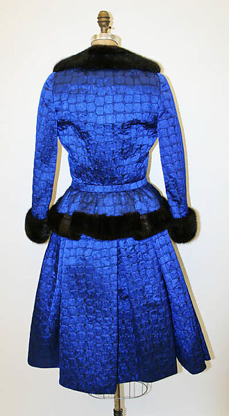 Evening suit, Mainbocher (French and American, founded 1930), silk, fur, American