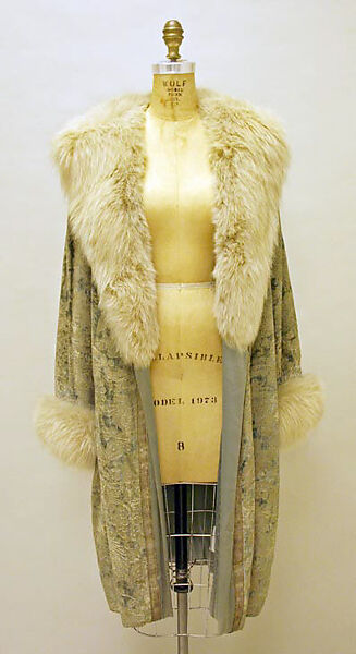 Evening coat, House of Lanvin (French, founded 1889), silk, fur, French 