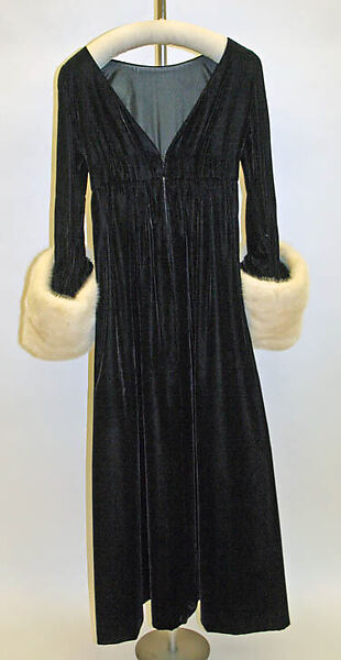 Evening dress, Guy Laroche (French, 1921–1989), cotton, fur, French