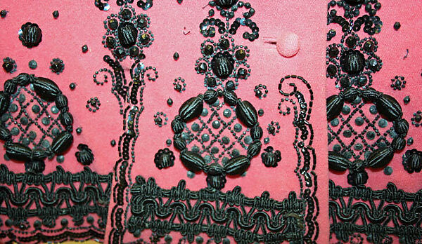 Jacket, Mainbocher (French and American, founded 1930), wool, silk, plastic, glass, American