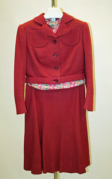 Suit, Mainbocher (French and American, founded 1930), silk, wool, American 