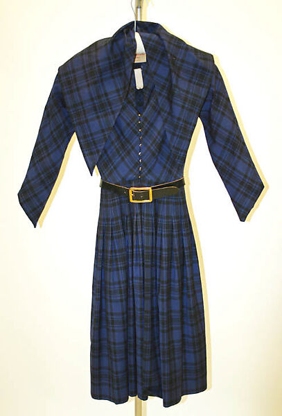 Dress, Claire McCardell (American, 1905–1958), (a) wool; (b) leather, American 