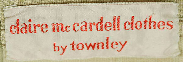 Ensemble, Claire McCardell (American, 1905–1958), linen, American