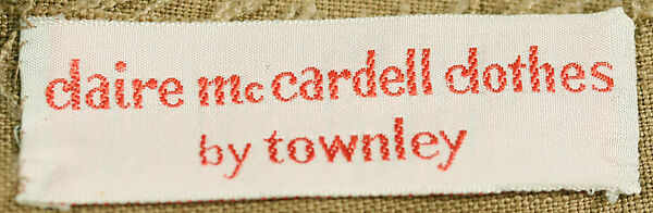 Ensemble, Claire McCardell (American, 1905–1958), linen, American