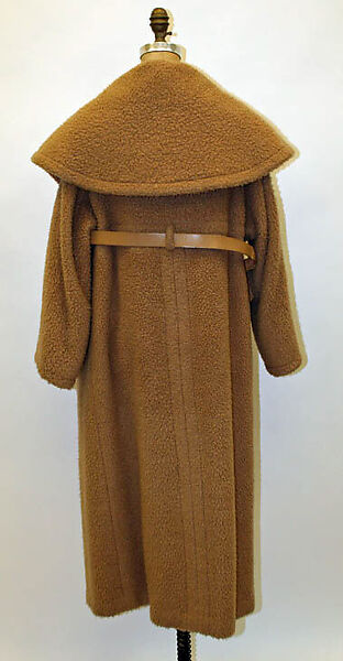 Coat, Claire McCardell (American, 1905–1958), (a) wool
(b) leather, silk, American
