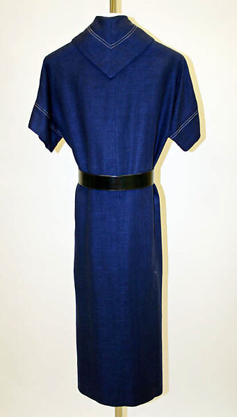Dress, Claire McCardell (American, 1905–1958), linen, leather, American
