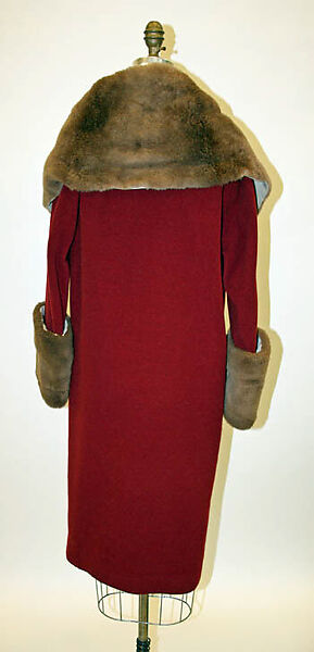 Coat, Edward Molyneux (French (born England), London 1891–1974 Monte Carlo), wool, fur, French