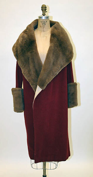 Coat, Edward Molyneux (French (born England), London 1891–1974 Monte Carlo), wool, fur, French 