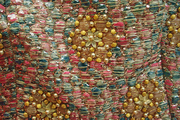 Evening ensemble, House of Givenchy (French, founded 1952), silk, plastic, glass and metallic beads, French