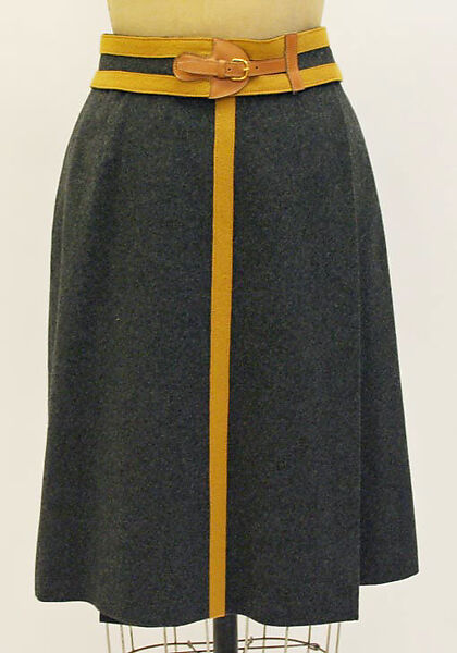 Skirt, Hermès (French, founded 1837), wool, French 