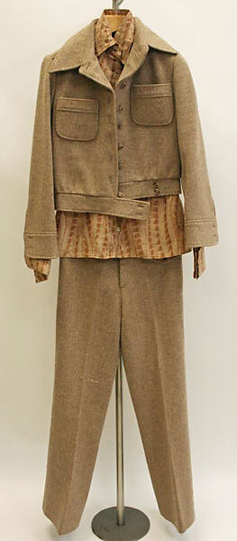 Ensemble, Anne Klein (American, Brooklyn, New York 1923–1974 New York), wool, synthetic fiber, American