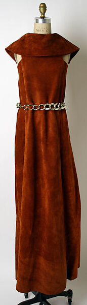 Evening dress, Anne Klein (American, Brooklyn, New York 1923–1974 New York), leather, metal, American 