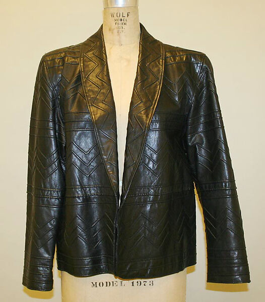 Jacket, Calvin Klein, Inc. (American, founded 1968), leather, American 