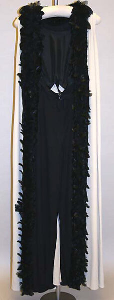 Evening jumpsuit, Irene Galitzine (Italian (born Georgia), Tbilisi 1916–2006 Rome), wool, feathers, Italian 
