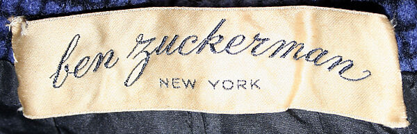 Suit, Ben Zuckerman (American), wool, American