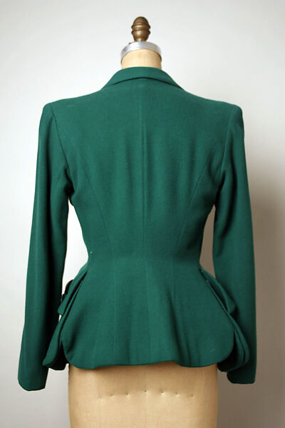 Jacket, Elsa Schiaparelli (Italian, 1890–1973), wool, metal, plastic (polymethyl methacrylate), French