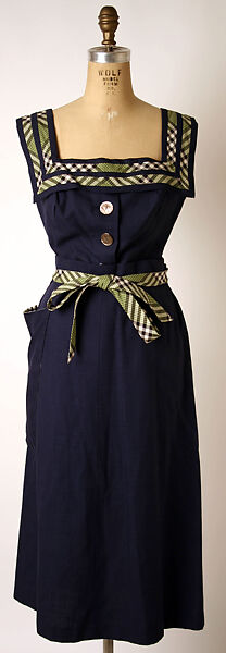 Sundress, Elsa Schiaparelli (Italian, 1890–1973), rayon, cotton, French 