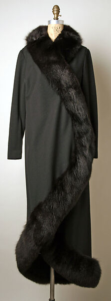 Evening dress, Pauline Trigère (American, born France, Paris 1908–2002 New York), wool, fur, American 