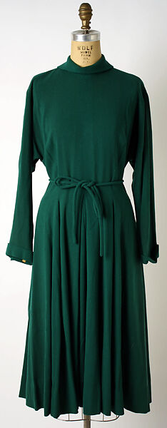 Dress, Valentina Gowns (American, 1928–1957), wool, American 