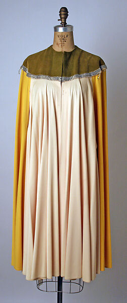 Evening cape, Valentina (American, born Kyiv 1899–1989), synthetic fiber, cotton, plastic, American 