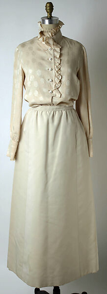 Evening ensemble, Valentino S.p.A. (Italian, founded 1959), silk, metallic thread, glass, rhinestones, Italian