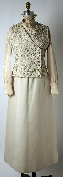 Evening ensemble, Valentino S.p.A. (Italian, founded 1959), silk, metallic thread, glass, rhinestones, Italian
