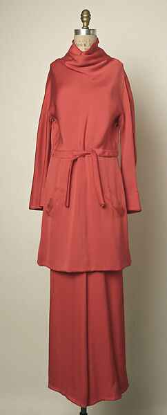 Evening pantsuit, Valentino (Italian, born 1932), silk, Italian 
