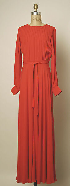 Evening dress, Valentino (Italian, born 1932), silk, leather, Italian 