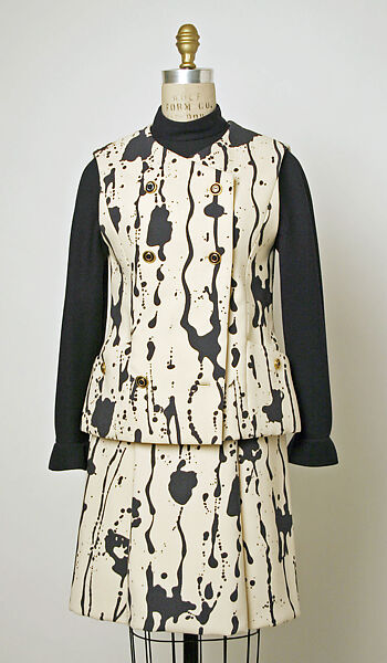 Ensemble, Valentino (Italian, born 1932), (a–c) wool; (d) leather, Italian 