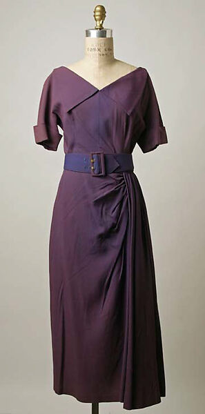 Dress, Robert Piguet (French, born Switzerland, 1901–1953), teca, rayon staple, French 