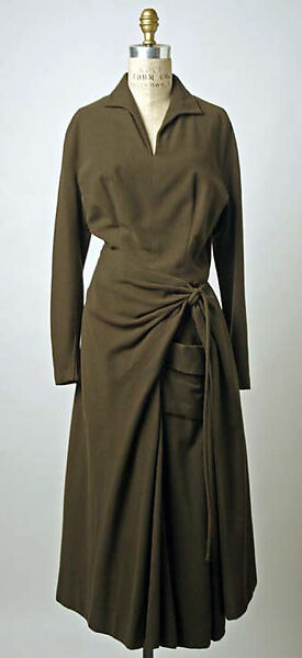 Afternoon dress, Robert Piguet (French, born Switzerland, 1901–1953), wool, French 