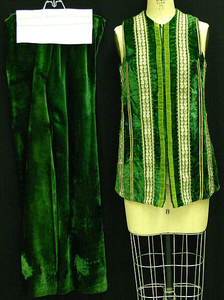 Evening ensemble, Thea Porter (British (born Israel), Jerusalem 1927–2000 London), cotton, synthetic fiber, gilt, silk, British