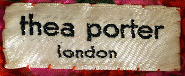 Evening ensemble, Thea Porter (British (born Israel), Jerusalem 1927–2000 London), cotton, synthetic fiber, gilt, silk, British