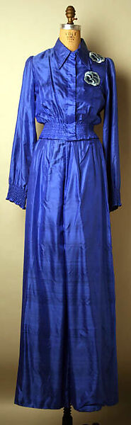 Evening ensemble, (a) Zandra Rhodes (British, founded 1969), silk, feathers, ink, British