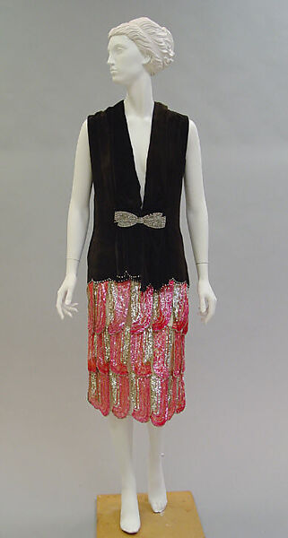 Dance dress, Paul Poiret (French, Paris 1879–1944 Paris), silk, cotton, gelatin, metal, glass, French 