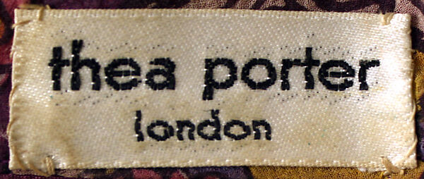 Evening dress, Thea Porter (British (born Israel), Jerusalem 1927–2000 London), silk, rayon, metallic thread, British