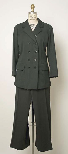 Evening pantsuit, Yves Saint Laurent (French, founded 1961), wool, French 