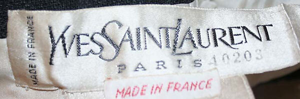 Dress, Yves Saint Laurent (French, founded 1961), wool, French